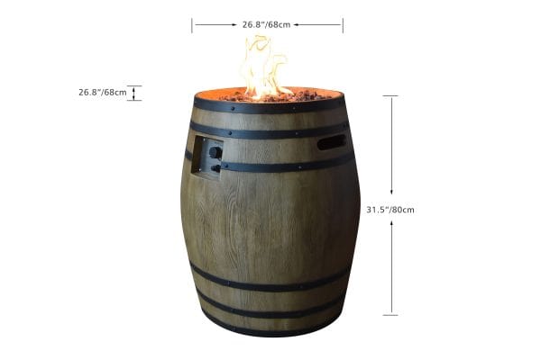 Elementi Fire Pit Elementi Napa Barrel Propane Fire Pit - Redwood OFG615RW-LP