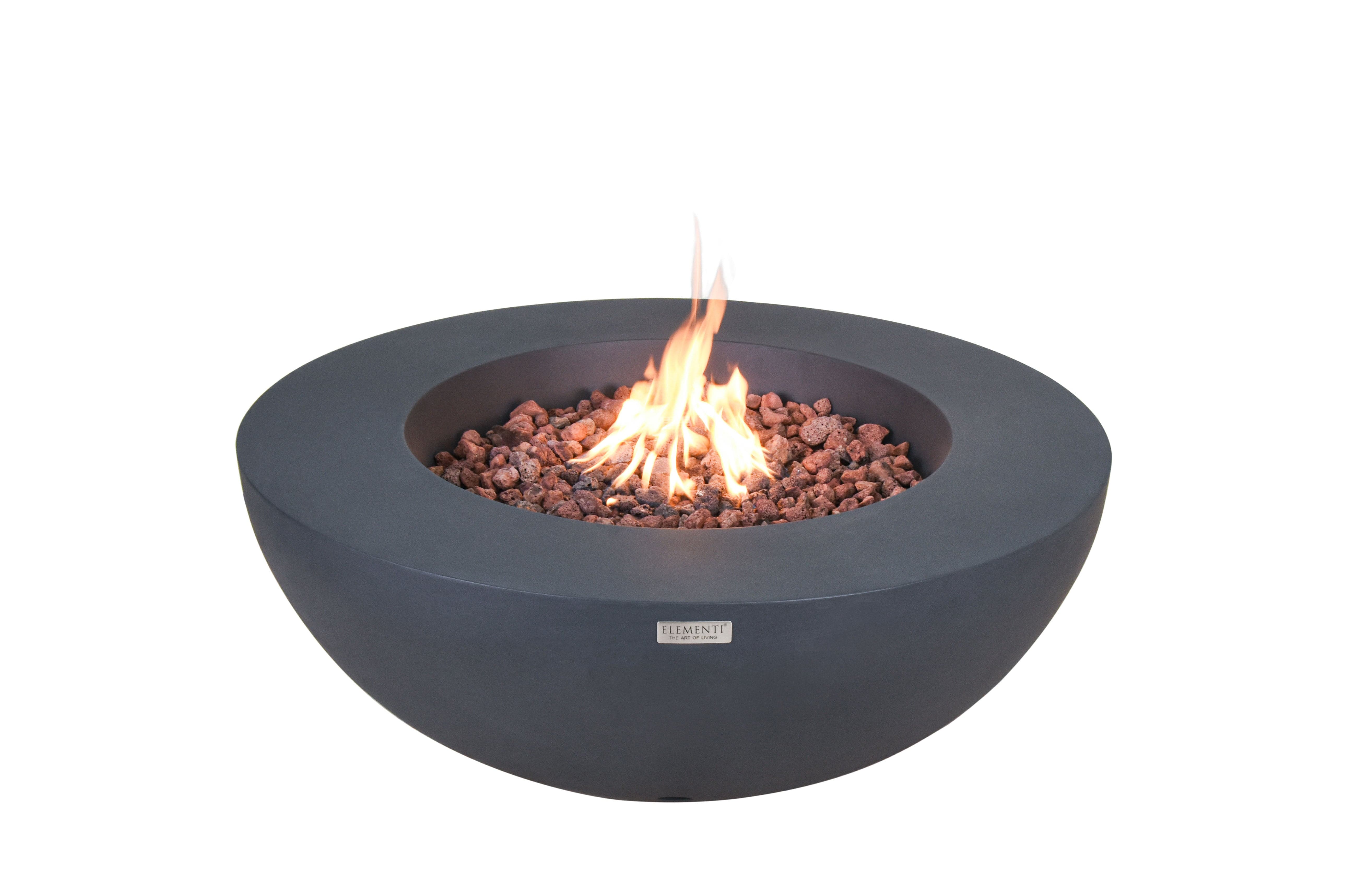Elementi Fire Table Natural Gas Elementi Lunar Bowl Fire Table - Dark Grey OFG101DG-NG
