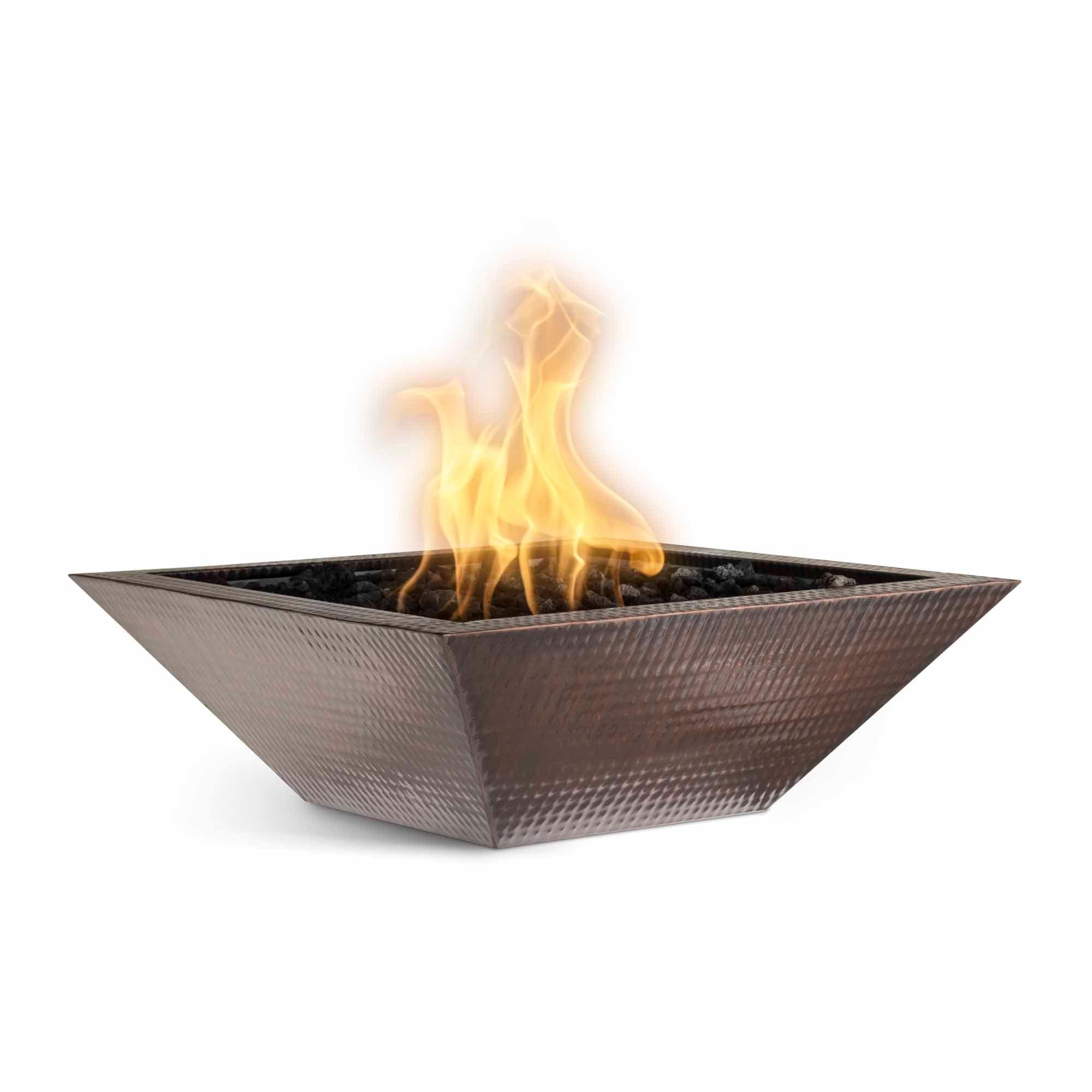 The Outdoor Plus Fire Bowl 24 / Match Lit The Outdoor Plus Maya Fire Bowl | Hammered Patina Copper OPT-103-SQ24
