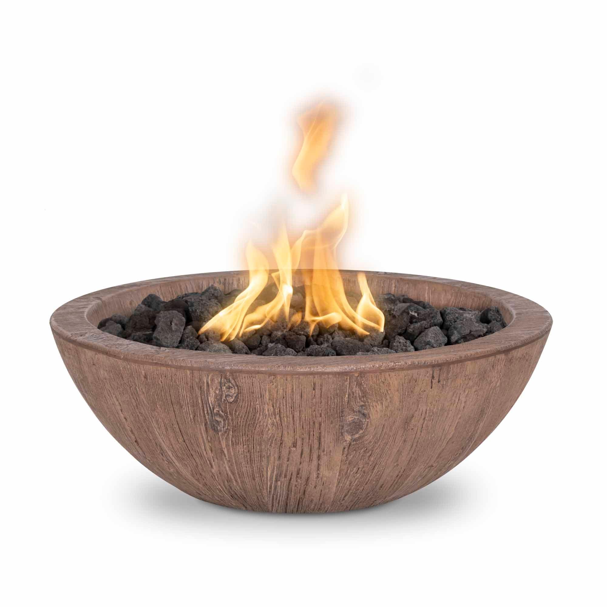 The Outdoor Plus Fire Bowl Match Lit The Outdoor Plus 27" Sedona Fire Bowl | Wood Grain Concrete OPT-27RWGFO