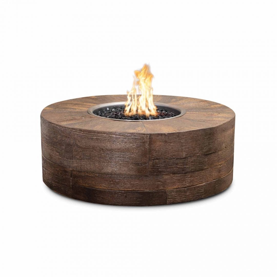 The Outdoor Plus Fire Pit 16" Tall / 42" / Flame Sense System with Push Button Spark Igniter The Outdoor Plus Sequoia  Fire Pit | Wood Grain OPT-SEQ42LWFSEN
