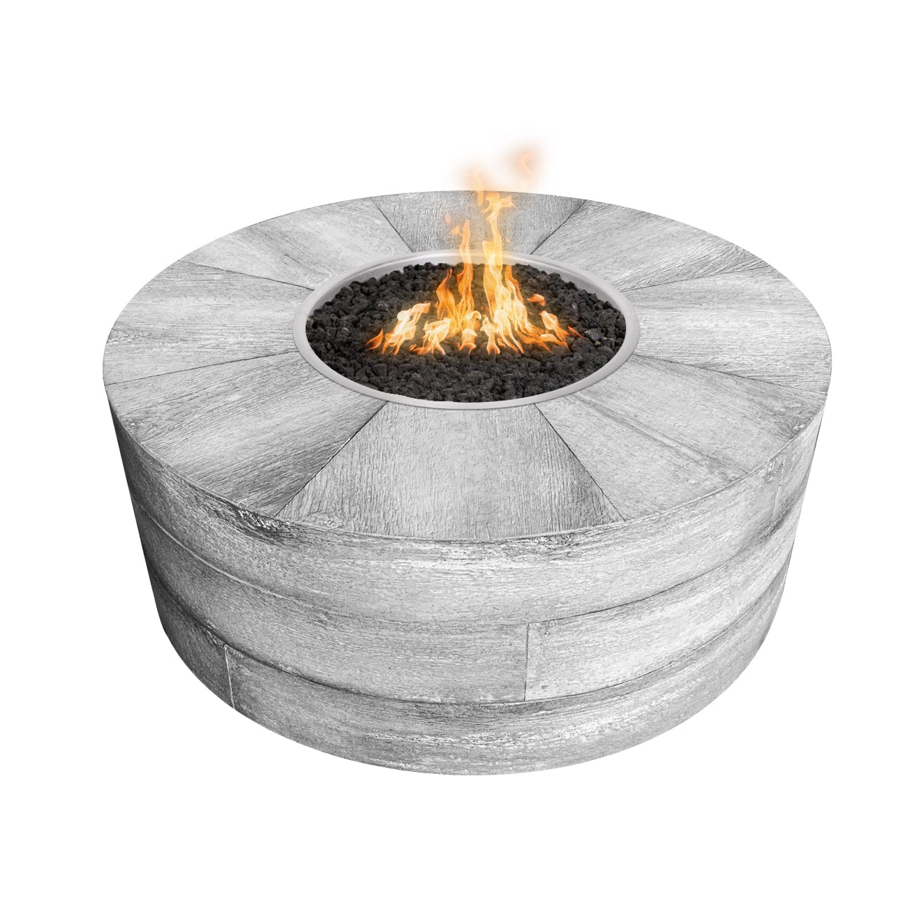 The Outdoor Plus Fire Pit 16" Tall / 42" / Low Voltage Electronic Ignition The Outdoor Plus Sequoia  Fire Pit | Wood Grain OPT-SEQ42LWE12V