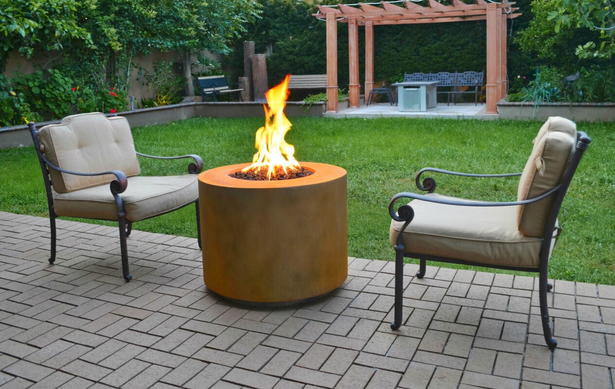 The Outdoor Plus Fire Pit 30" / Match Lit The Outdoor Plus Beverly Fire Pit | Corten Steel OPT-30RRCS