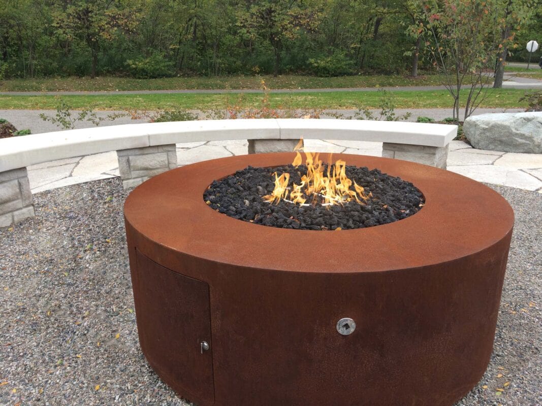 The Outdoor Plus Fire Pit 48" / Match Lit The Outdoor Plus Unity Fire Pit 18" Tall | Corten Steel OPT-RCRTN4818