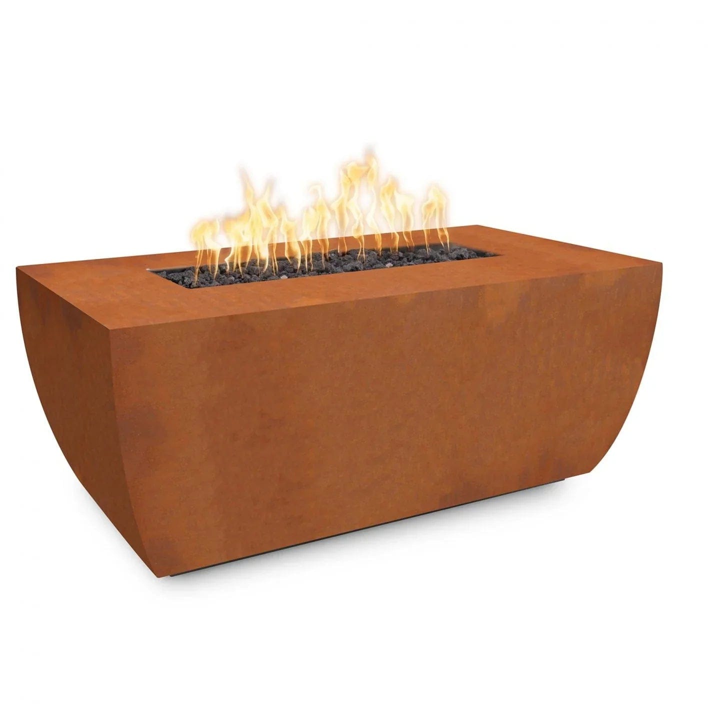 The Outdoor Plus Fire Pit 48" x 28" / Match Lit The Outdoor Plus Avalon 15" Tall Linear Fire Pit | Corten Steel OPT-AVLCS4815
