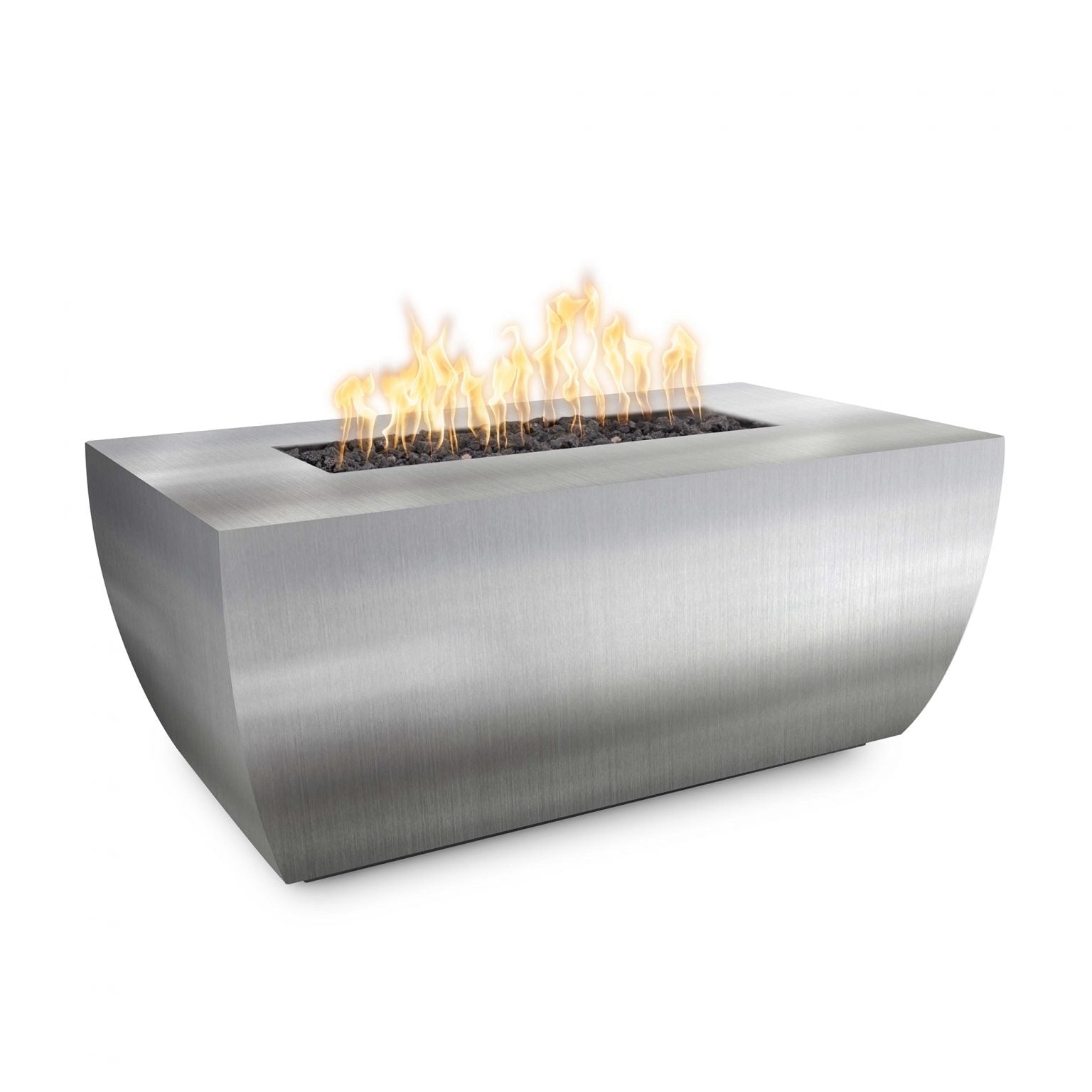 The Outdoor Plus Fire Pit 48" x 28" / Match Lit The Outdoor Plus Avalon 15" Tall Linear Fire Pit | Stainless Steel OPT-AVLSS4815