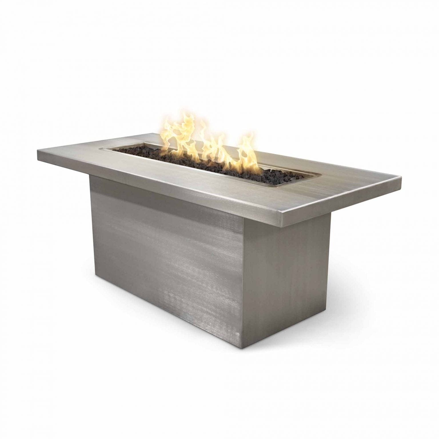 The Outdoor Plus Fire Pit 48" x 30" / Match Lit The Outdoor Plus Bella 48" x 30" Linear Fire Table | Stainless Steel OPT-BELLSS4830