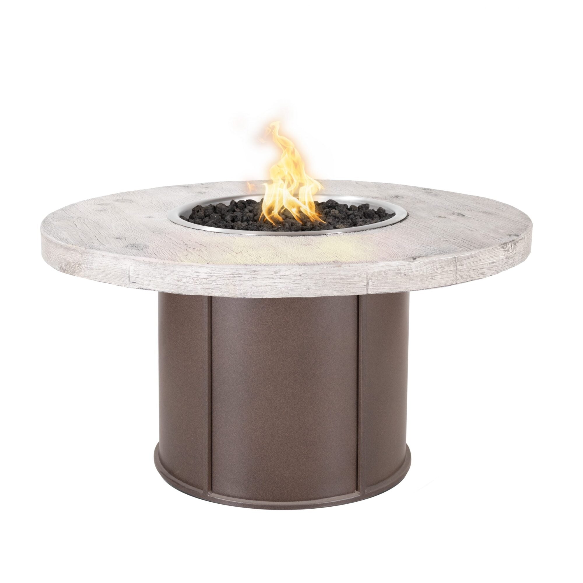 The Outdoor Plus Fire Pit Match Lit The Outdoor Plus 43" Fresno Fire Pit | Wood Grain OPT-FRS43