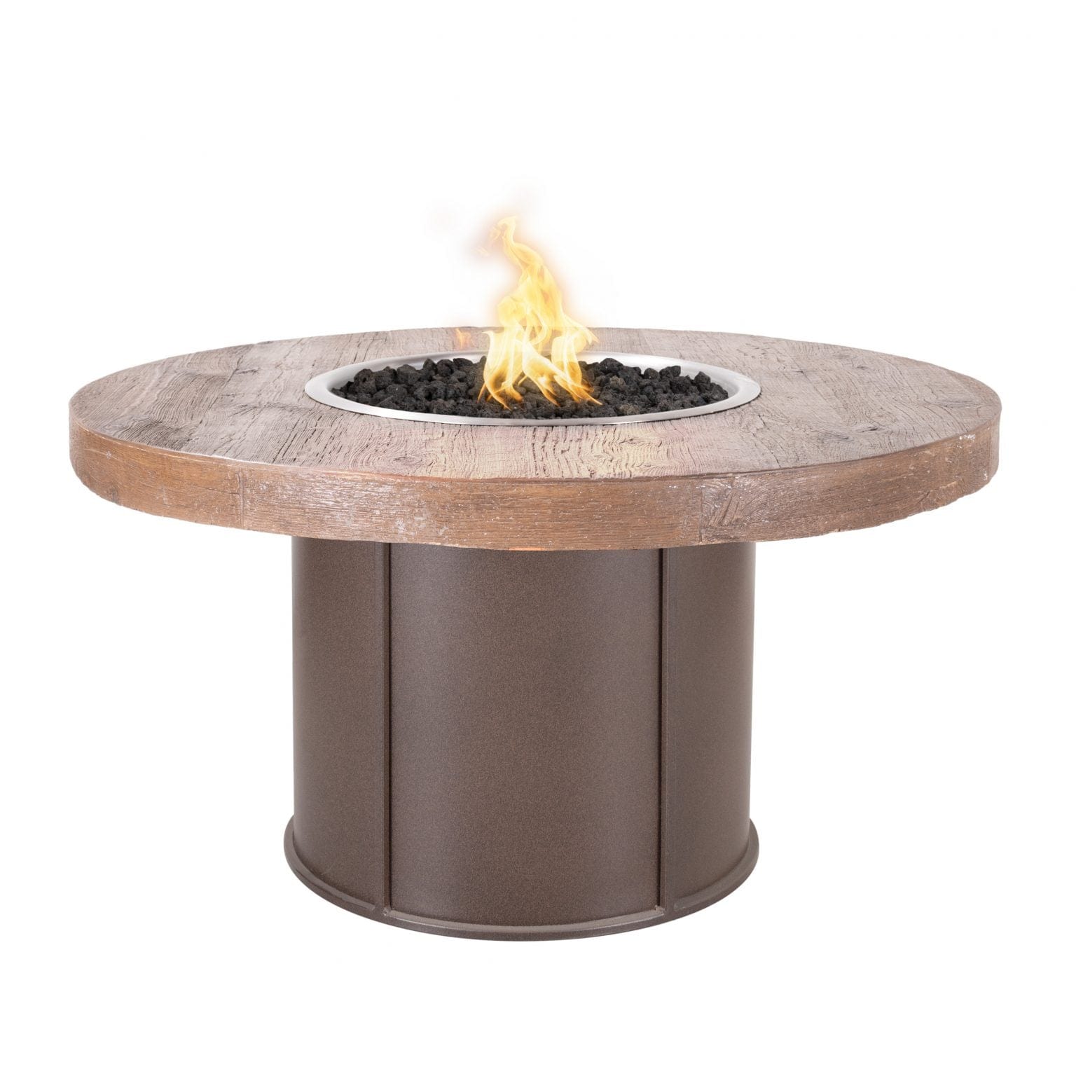 The Outdoor Plus Fire Pit Match Lit with Flame Sense System The Outdoor Plus 43" Fresno Fire Pit | Wood Grain OPT-FRS43FSML