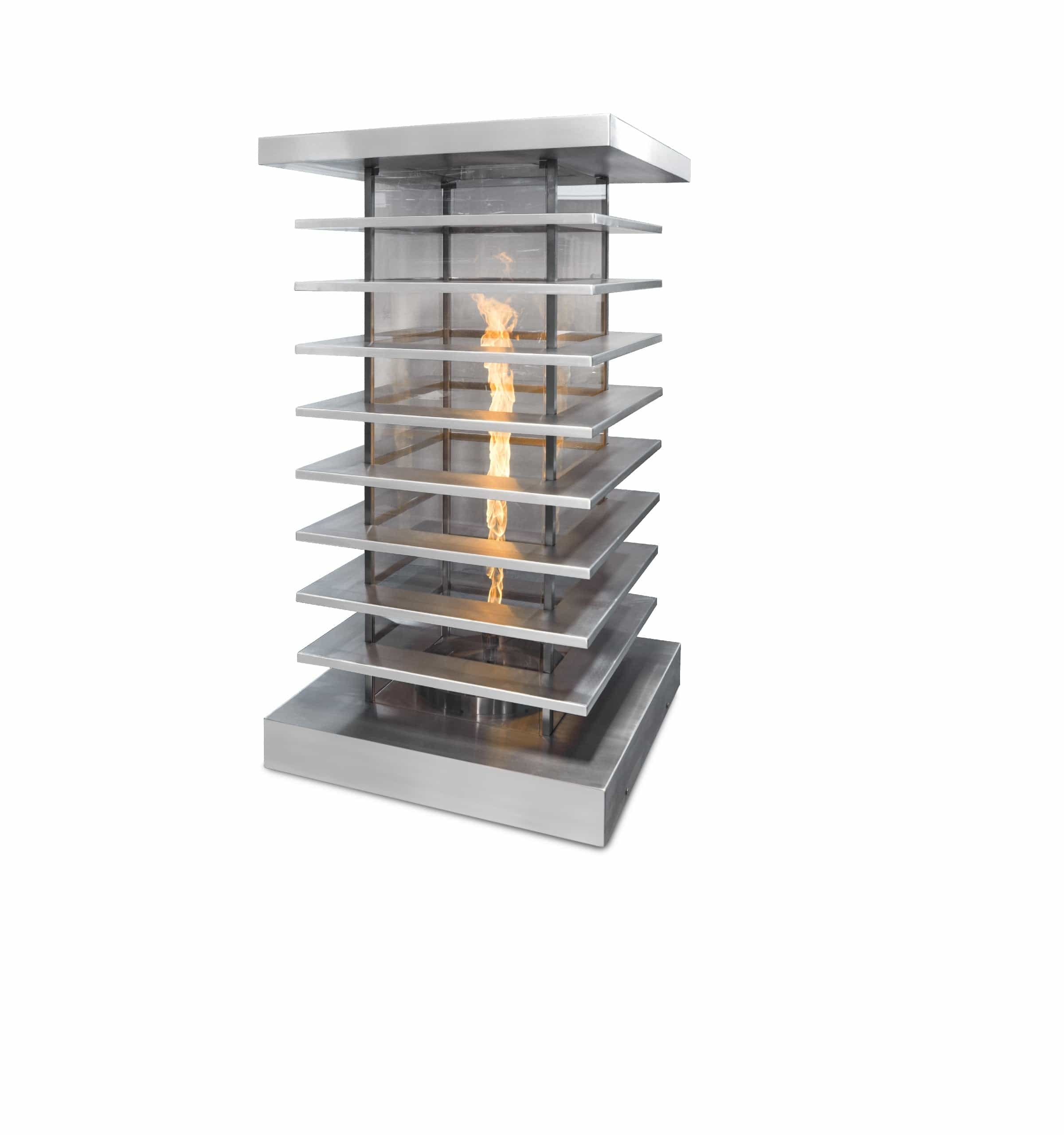 The Outdoor Plus Fire Tower 28" x 28" / Match Lit The Outdoor Plus High Rise Fire Tower | Stainless Steel OPT-FTWR528