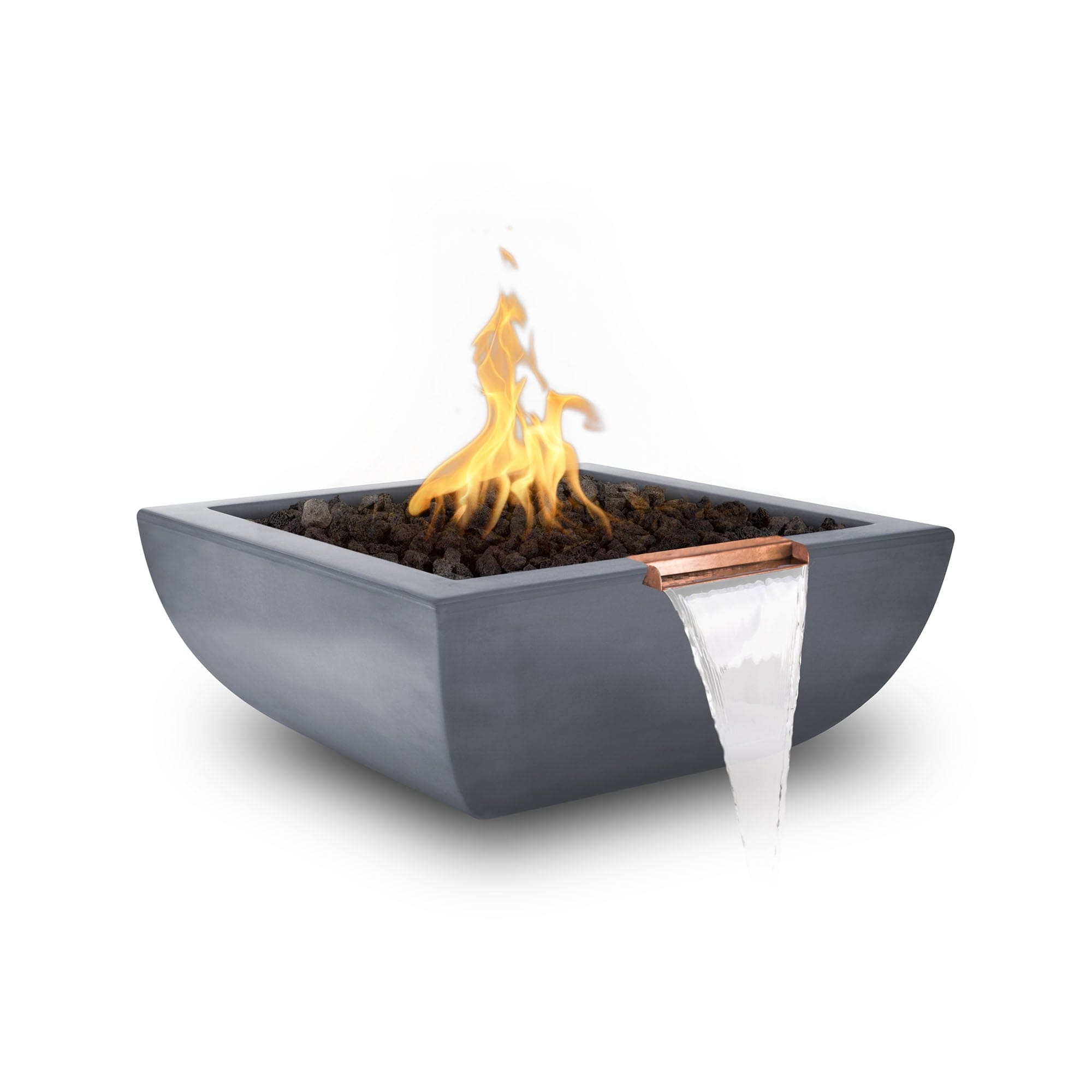 The Outdoor Plus Fire & Water Bowl 24" / Match Lit The Outdoor Plus Avalon Fire & Water Bowl | GFRC Concrete OPT-AVLFW24