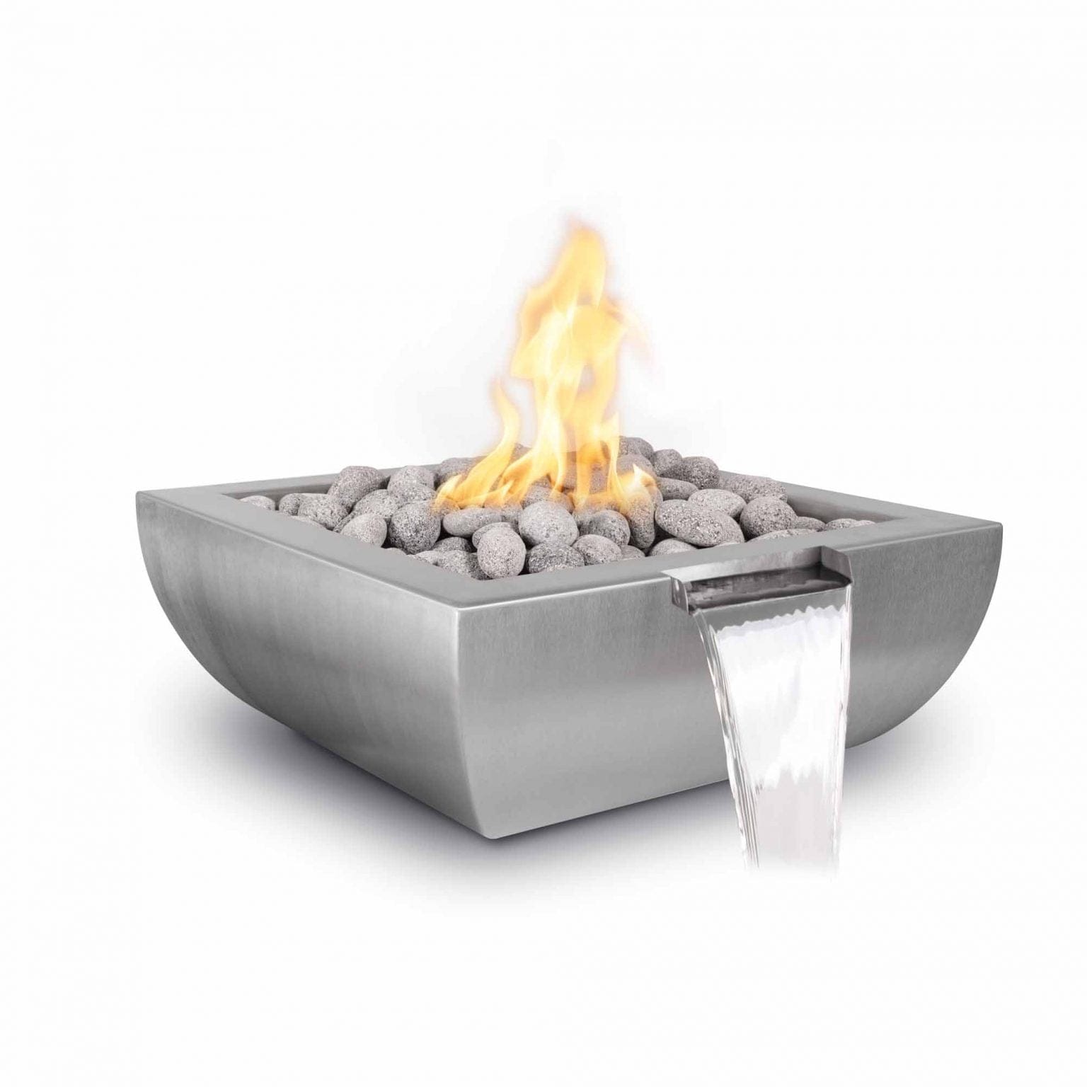 The Outdoor Plus Fire & Water Bowl 24" / Match Lit The Outdoor Plus Avalon Fire & Water Bowl | Stainless Steel OPT-24AVSSFW