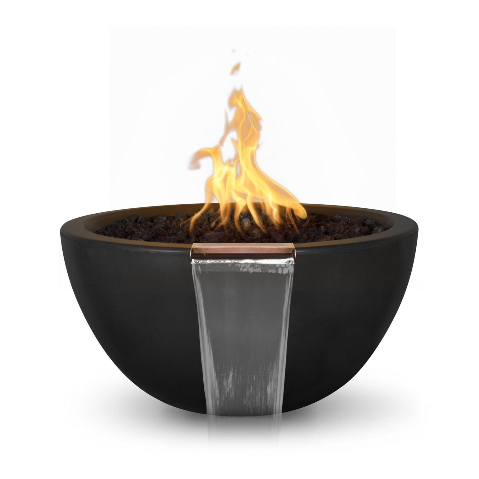 The Outdoor Plus Fire & Water Bowl 30" / Match Lit The Outdoor Plus Luna Fire & Water Bowl | GFRC Concrete OPT-LUNFW30
