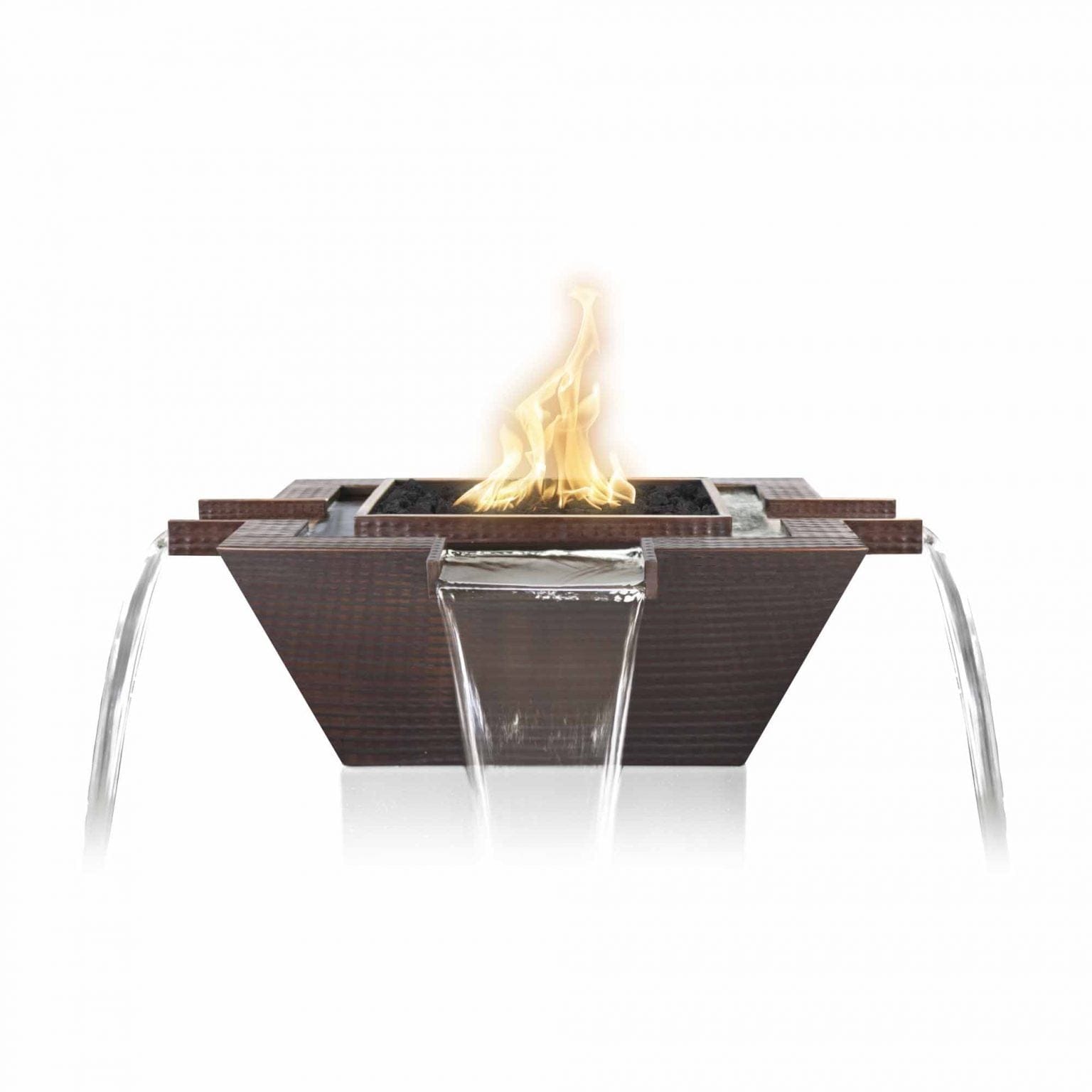 The Outdoor Plus Fire & Water Bowl 30" / Match Lit The Outdoor Plus Maya Fire & Water Bowl 4-Way Spill | Hammered Copper