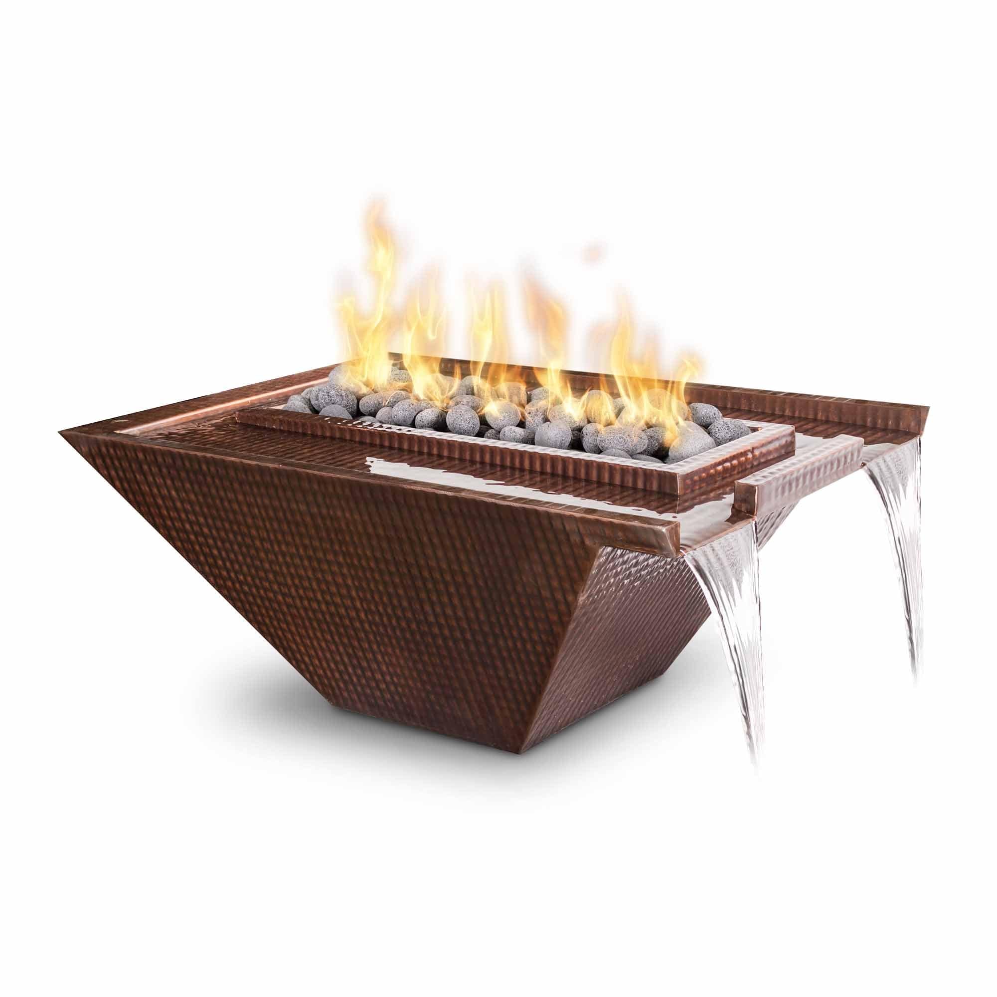 The Outdoor Plus Fire & Water Bowl 30" / Match Lit The Outdoor Plus Nile Fire & Water Bowl | Hammered Patina Copper OPT-30NLCPF