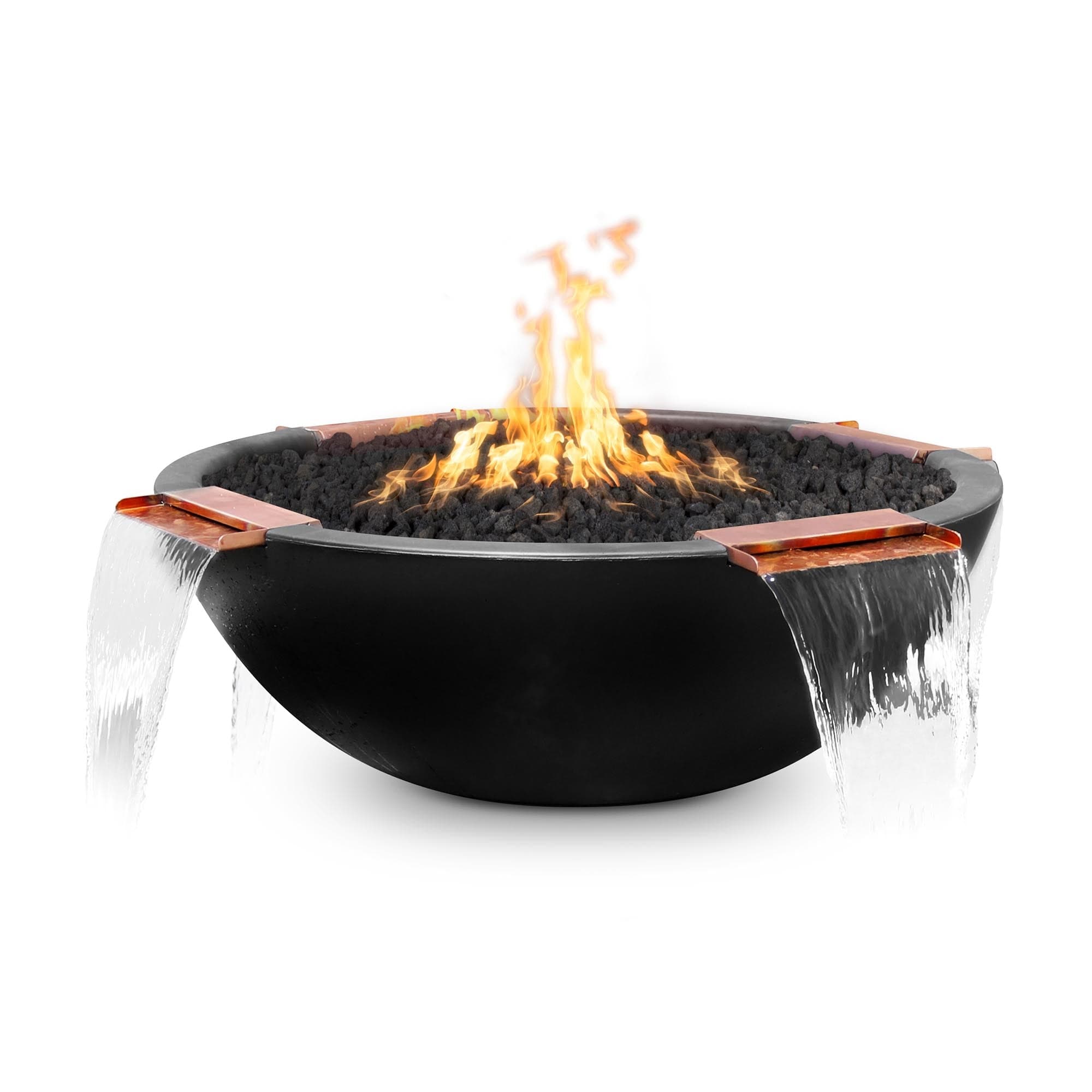 The Outdoor Plus Fire & Water Bowl 46" / Match Lit The Outdoor Plus Sedona Fire & Water Bowl 4 Way Spill - GFRC Concrete OPT-46RFW4W