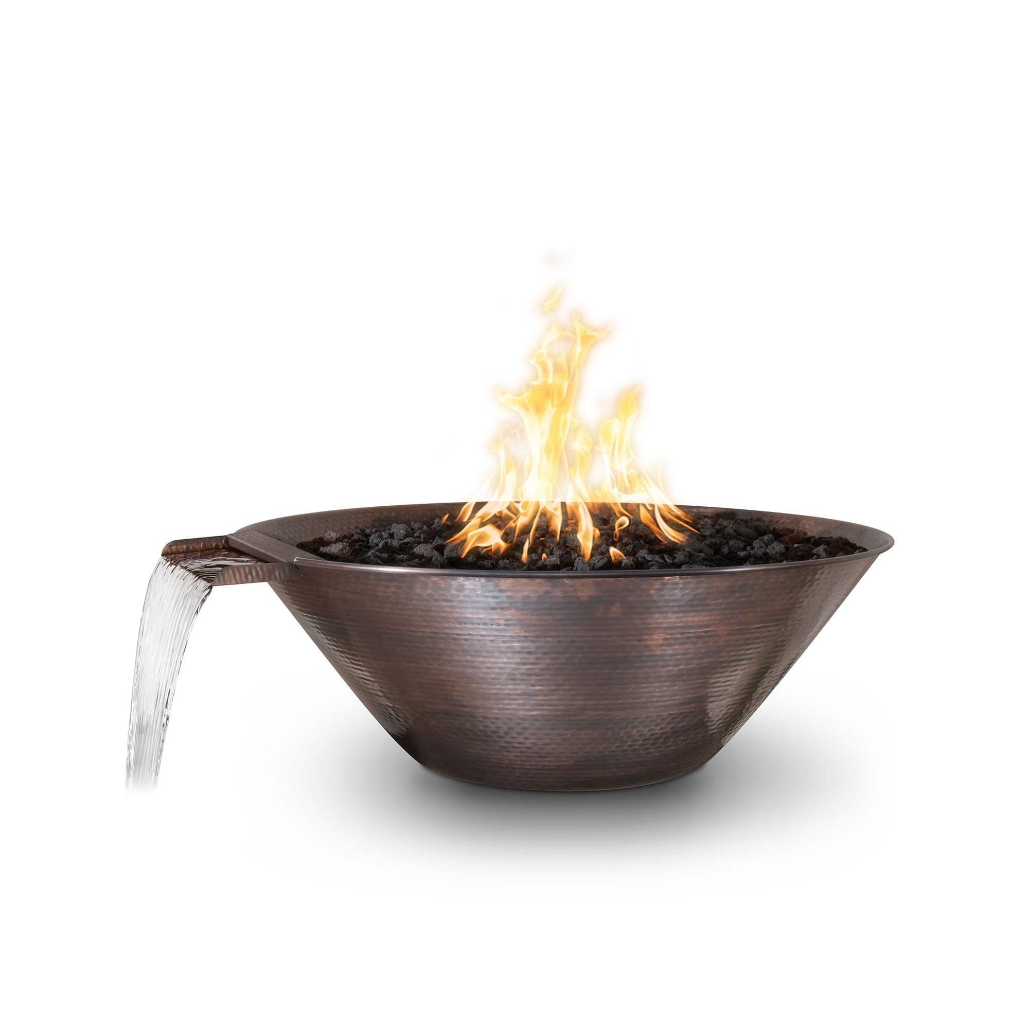 The Outdoor Plus Fire & Water Bowl Match Lit The Outdoor Plus Remi Fire & Water Bowl | Hammered Patina Copper OPT-31RCFW