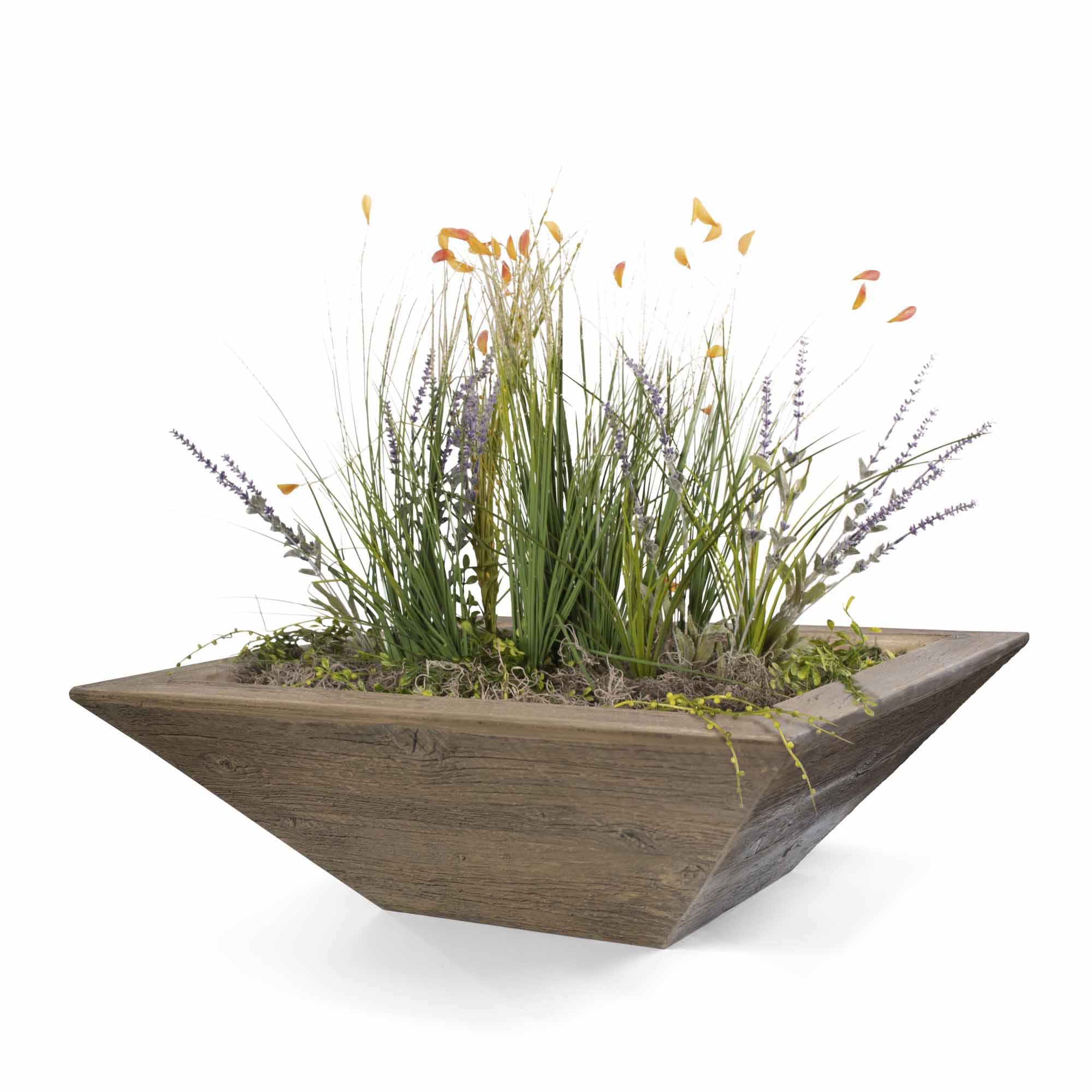 The Outdoor Plus Planter Bowl 24" / Oak The Outdoor Plus Maya Planter Bowl | Wood Grain Concrete OPT-24SWGPO