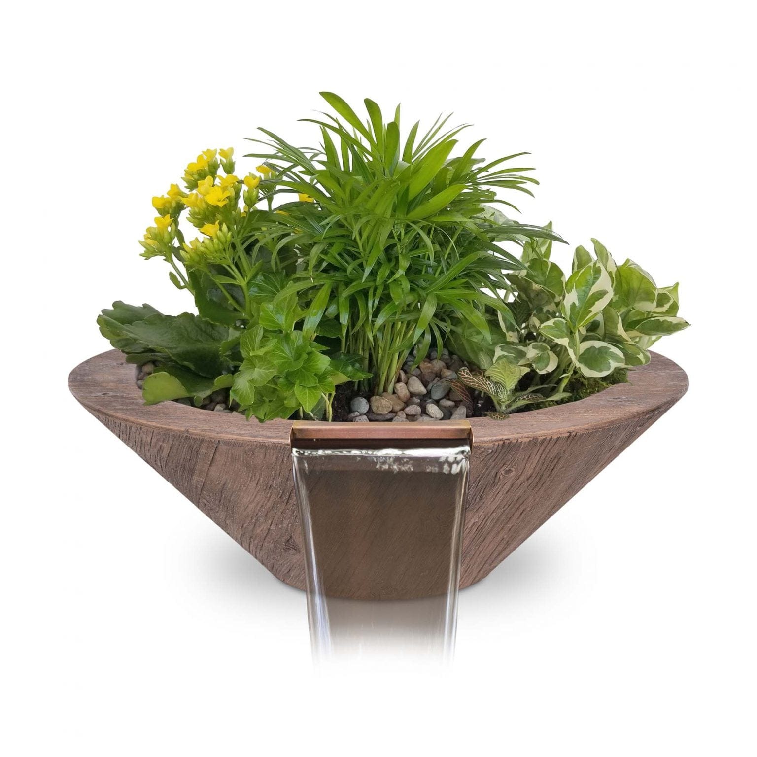 The Outdoor Plus Planter & Water Bowls 24" / Oak The Outdoor Plus Cazo Planter & Water Bowl | GFRC Wood Grain OPT-24RWGPW