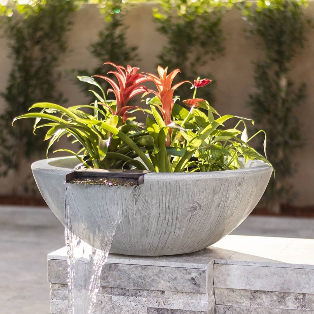 The Outdoor Plus Planter & Water Bowls Ebony The Outdoor Plus Sedona Planter & Water Bowl | Wood Grain OPT-27RWGWP