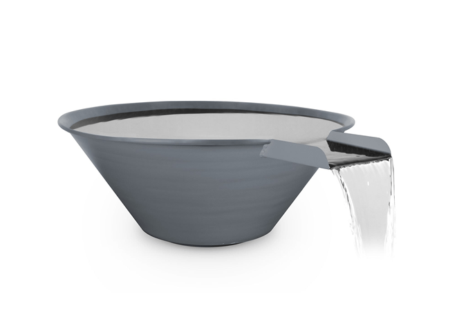 The Outdoor Plus Water Bowl 24" / Gray Powdercoat The Outdoor Plus Cazo Powdercoated Steel Water Bowl OPT-R24PCWO