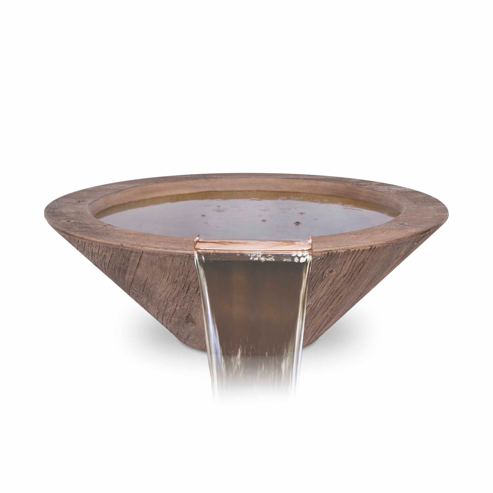 The Outdoor Plus Water Bowl Ivory / 24" The Outdoor Plus Cazo Water Bowl | Wood Grain OPT-24RWGWO