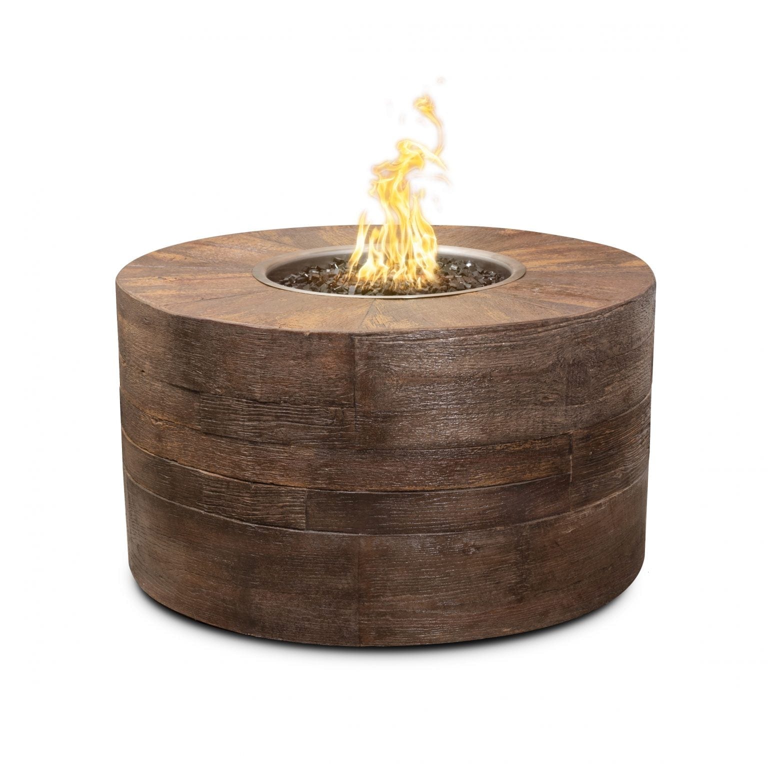 The Outdoor Plus Fire Pit 16" Tall / 42" / Plug & Play Electronic Ignition The Outdoor Plus Sequoia  Fire Pit | Wood Grain OPT-SEQ42LWEKIT