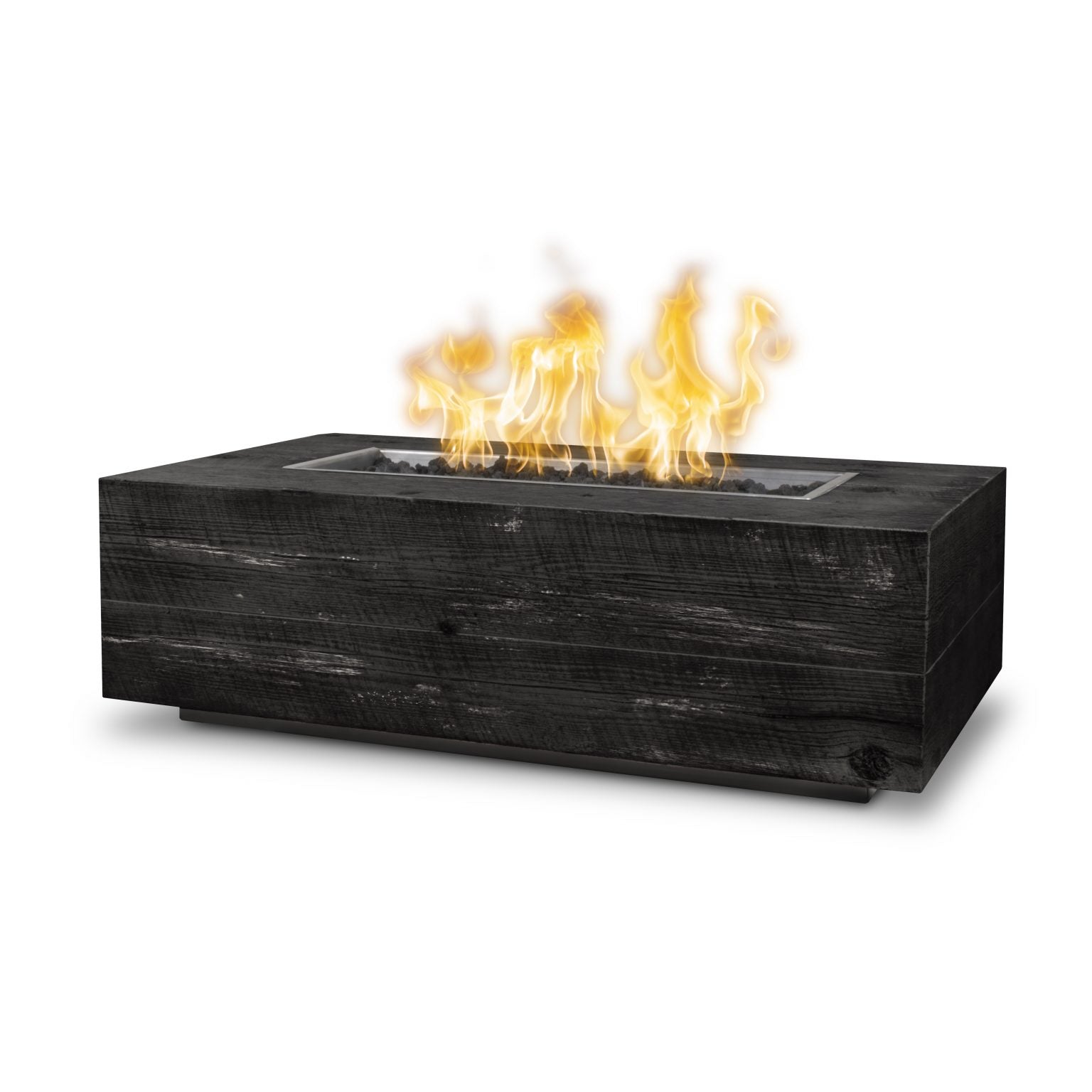 The Outdoor Plus Fire Pit 48" / Flame Sense System with Push Button Spark Igniter The Outdoor Plus Coronado Fire Pit | Wood Grain Concrete OPT-COR48FSEN