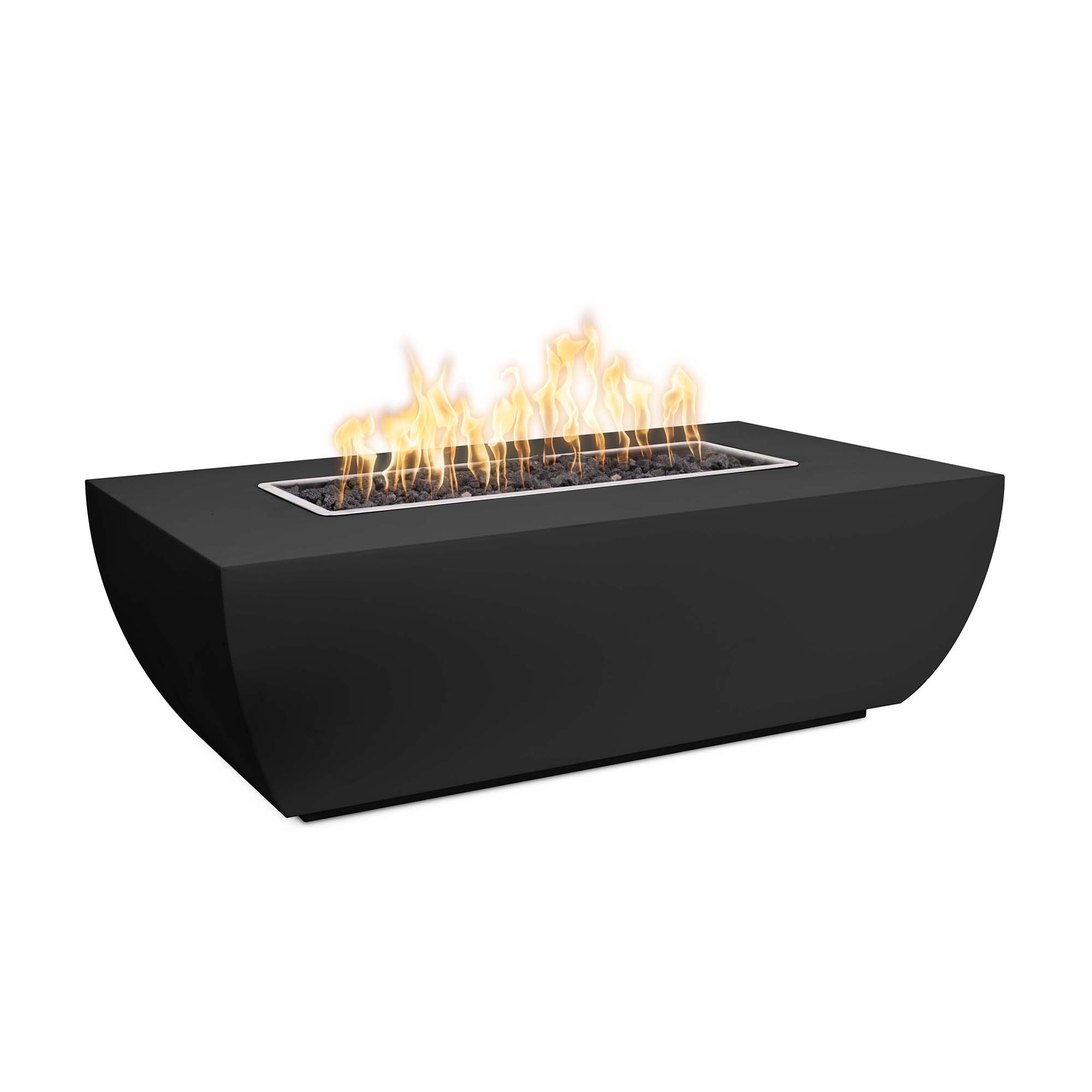 The Outdoor Plus Fire Pit 48" x 28" / Flame Sense System with Push Button Spark Igniter The Outdoor Plus Avalon 15" Tall Linear Fire Pit | Metal Powder Coat OPT-AVLPC4815FSEN