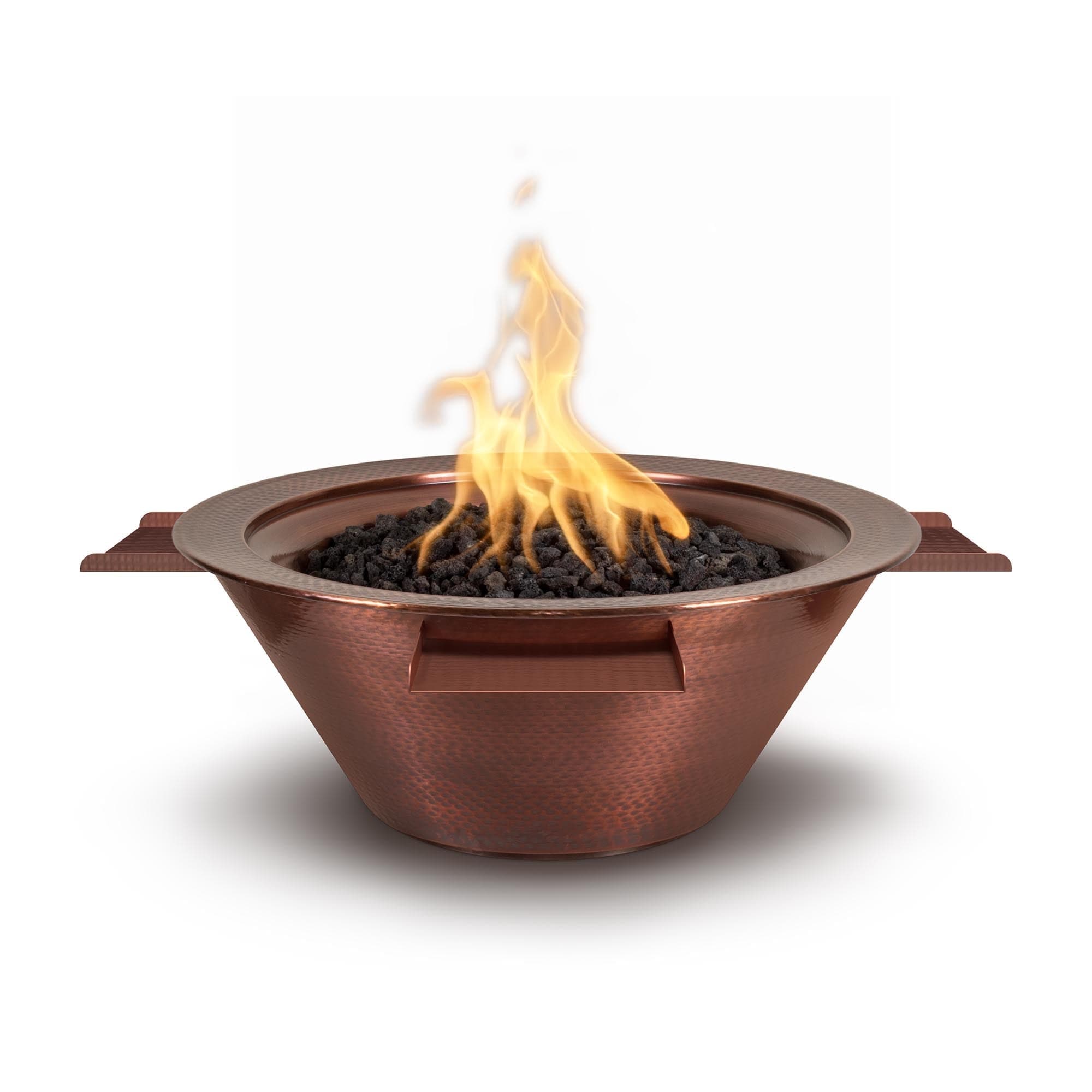 The Outdoor Plus Fire & Water Bowl 30" / Match Lit The Outdoor Plus Cazo Fire & Water Bowl 4-Way Spill | Hammered Patina Copper OPT-4W30